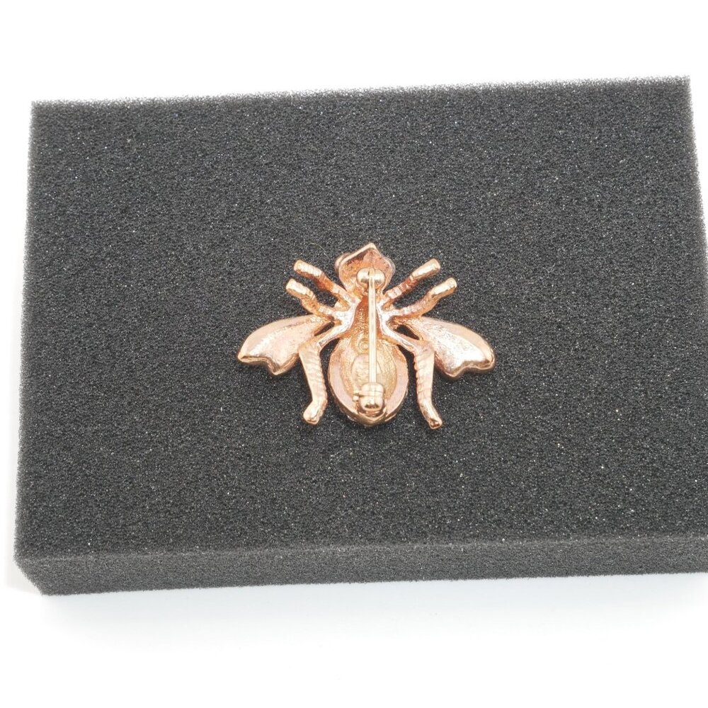 Joan Rivers Gold Tone Crystal Bee Brooch Pin With Rhinestones Jewelry #5 - Picture 4 of 5
